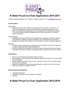 K-State Proud Co-Chair Application 2016-2017
