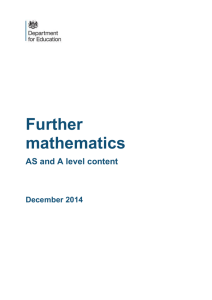 GCE AS and A Level Subject Criteria for Mathematics