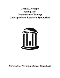 Research Commendation - UNC Chapel Hill: Department of Biology