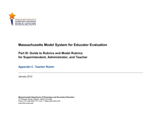 Teacher Rubric - Massachusetts Department of Education