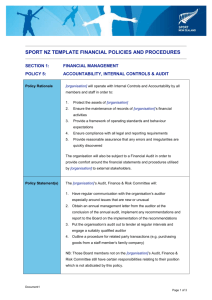 Accountability internal controls audit policy