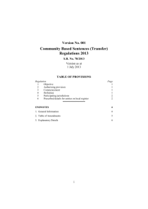 Community Based Sentences (Transfer) Regulations 2013