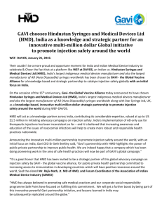 GAVI chooses Hindustan Syringes and Medical Devices Ltd