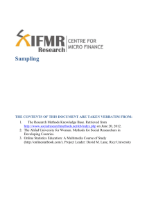 Sampling - E-Training for Social Science Research