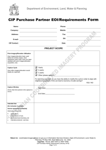 CIP EOI Requirements Form - Department of Environment, Land