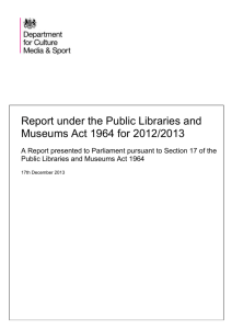 Report under the Public Libraries and Museums Act 1964