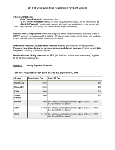 2014-15 Orca Swim Club Registration Payment Options 3 Payment