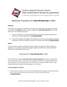 SREB SARA State Application Form