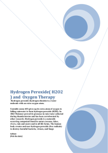 Hydrogen Peroxide( H2O2 ) and Oxygen Therapy