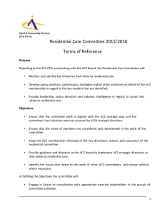 Residential Care Committee 2015/2016 Terms of Reference
