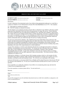 request for a section 504 evaluation