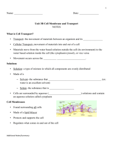 3B Cell Membrane NOTE PACKET