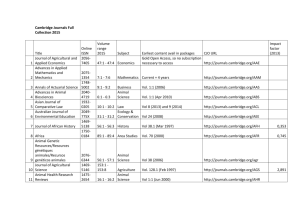 Cambridge Journals Full Collection 2015 Title Online ISSN Volume
