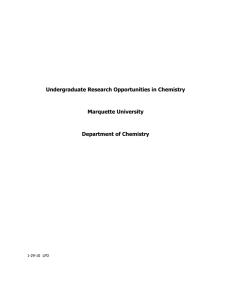 Undergraduate Research Experiences in Chemistry