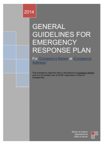 Emergency Response Plan (ERP) - Singapore Civil Defence Force