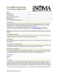 Pre-SOMA Philanthropy Coordinator Application