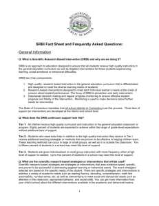 SRBI Fact Sheet and Frequently Asked Questions