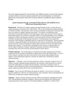 Aquatic Organism Passage: Effectiveness Monitoring