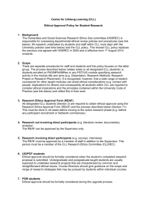 Ethical Approval Policy and Form for Student Research