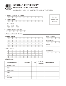 Tutor Registration form