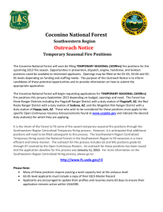 Coconino National Forest Southwestern Region Outreach Notice