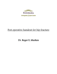 Post operative handout for hip fracture