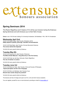 Spring Seminars 2014 - Extensus Alumni Network