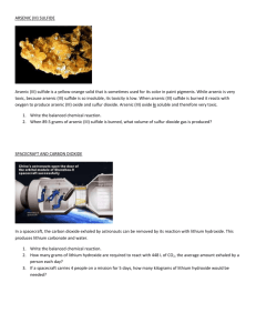 ARSENIC (III) SULFIDE Arsenic (III) sulfide is a yellow