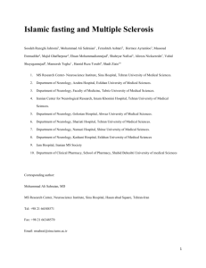 Islamic fasting and Multiple Sclerosis