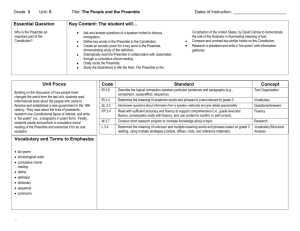 Grade: 3 Unit: 5 Title: The People and the Preamble Dates of