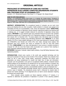 Association between Zungs Self rating depression scale and