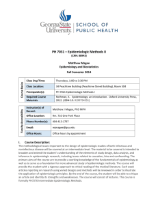 Epidemiologic Methods II - School of Public Health