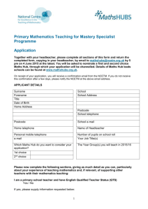 Mastery specialist application form