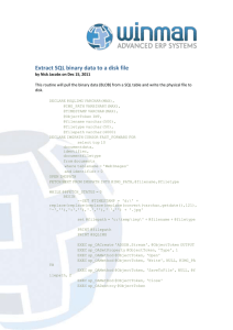 Extract SQL binary data to a disk file