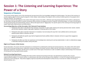 The Listening and Learning Experience: The Power of