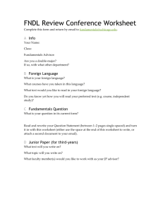 Review Conference Worksheet - Fundamentals: Issues and Texts