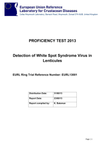 Proficiency Test 2013 - European Union Reference Laboratory for