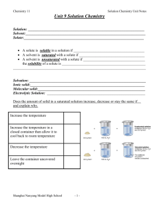 SOLUTION CHEMISTRY - TangHua2012-2013