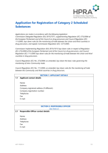 Application for registration of category 2 scheduled substances