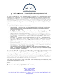 2016 J.S. Bach Musical Leadership Scholarship Information