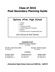 Junior Parent Night Post Secondary Planning Guide