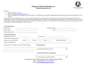 COLLEGE AND CAREER SCHOLARSHIP Form