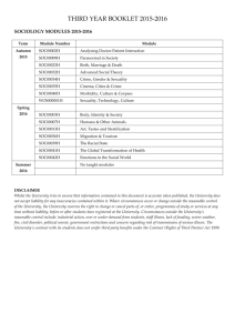 Sociology Stage 3 Module Choice Handbook