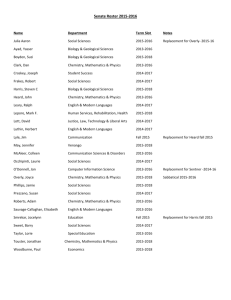 Faculty Senate Roster & Policy Chairs, 2015-2016