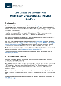 Mental Health Minimum Data Set Data Request Form