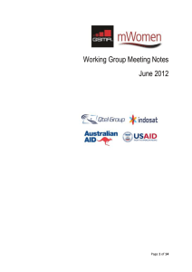Working Group Notes – GSMA mWomen June 2012 FINAL