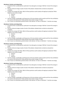 Worksheet on particles and antiparticles