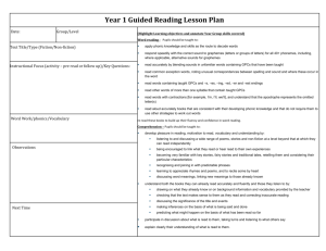 Guided Reading Plan