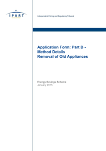 Application Form: Part B - Method Details Removal of Old