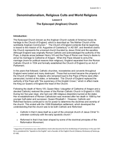 Lesson 6 – Episcopal Church